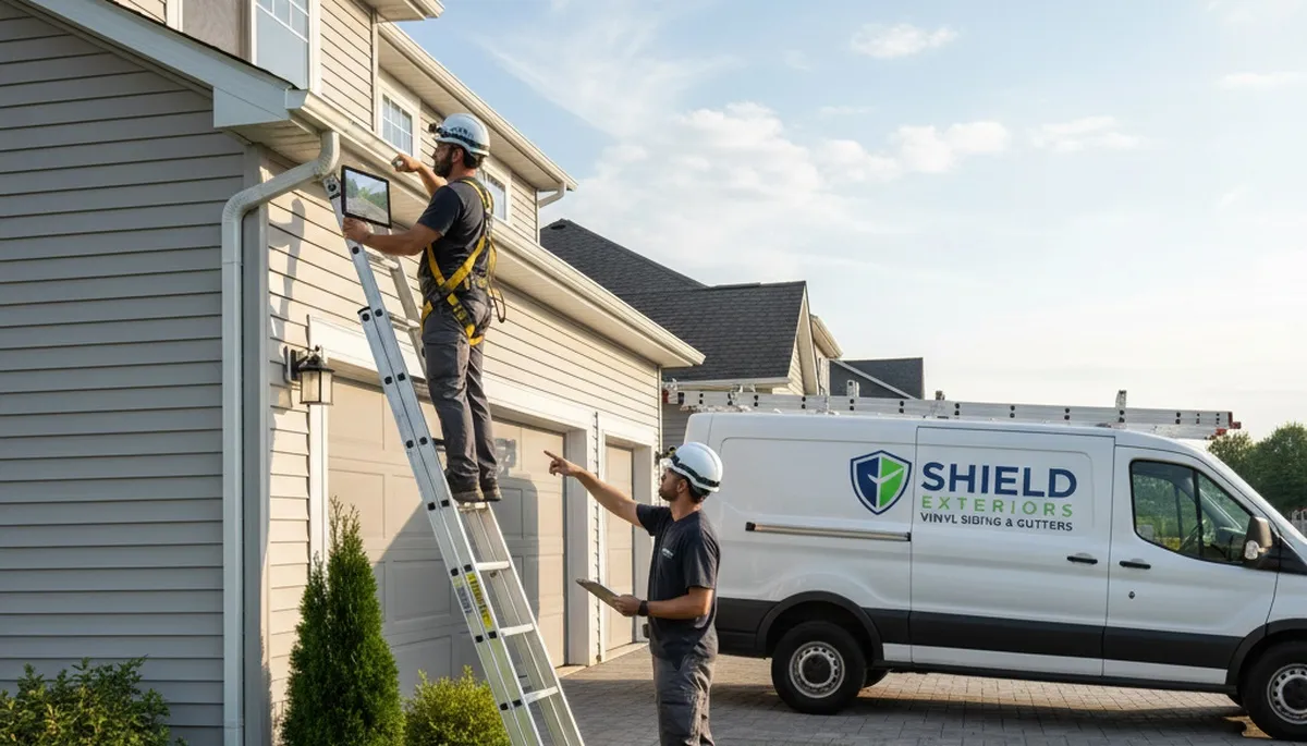 Gutter inspection service in Nashville, TN by Next Level Exteriors for vinyl siding and home protection